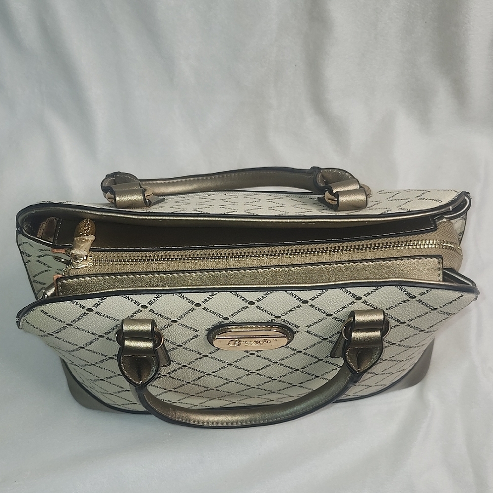 Brangio Italy Brown and Cream Satchel by Beverly Hills Polo Club - Picture 3 of 9